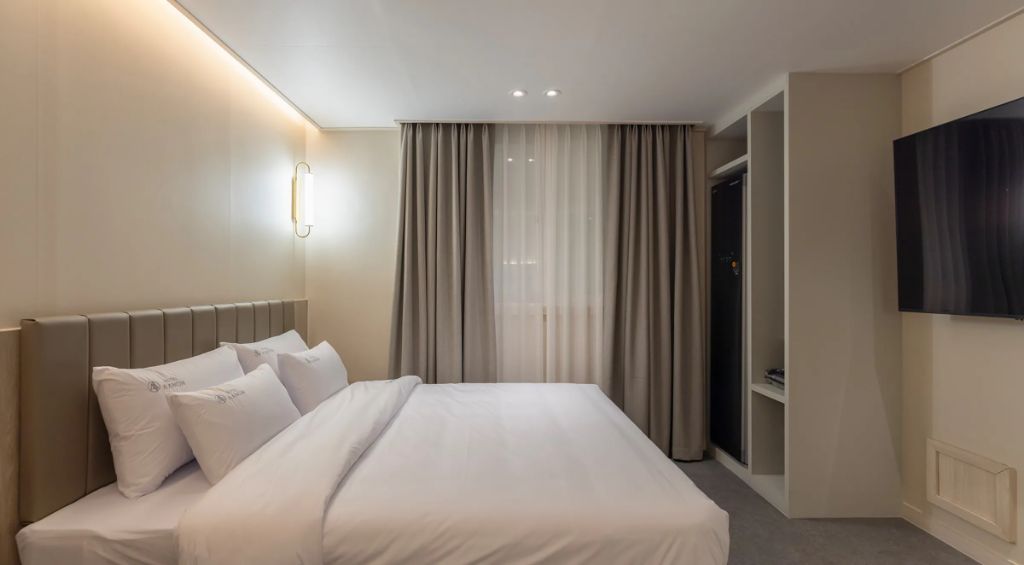 어트랙션 온천욕 침실 뷰