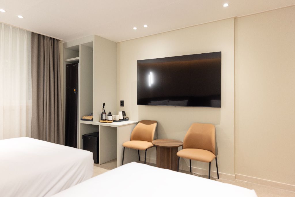 트윈 온천욕 객실 전체 뷰